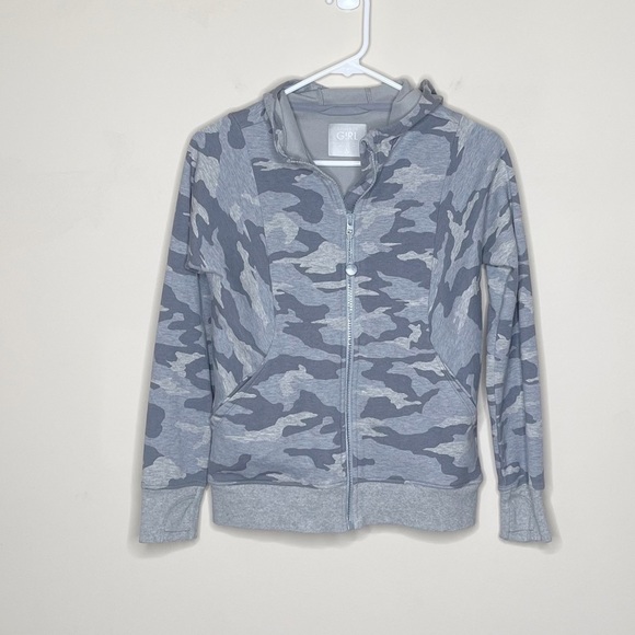 Athleta Girl Jacket Sweatshirt Hoodie Camo Fearless Full Zip - Picture 1 of 5